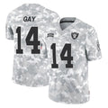 Cooneas LV.Raiders #14 Matt Gay Player Arctic Camo Salute To Service Limited Game Stitched Jerseys