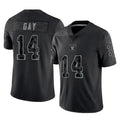 Cooneas LV.Raiders #14 Matt Gay Player Black Reflective Limited Game Stitched Jerseys