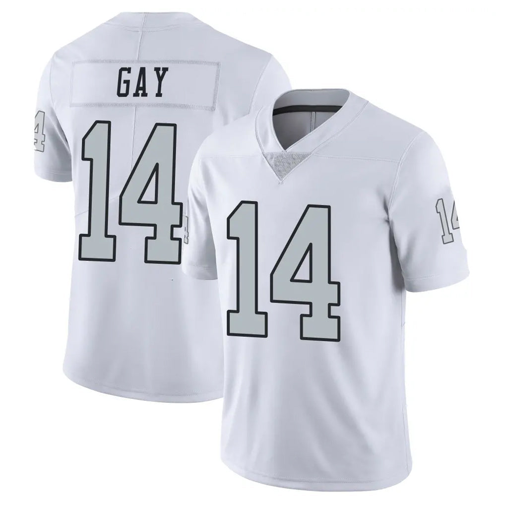 Cooneas LV.Raiders #14 Matt Gay Player White Limited Color Rush Home Game Stitched Jerseys