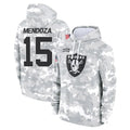 Cooneas LV.Raiders #15 Fernando Mendoza Player Arctic Camo Salute to Service Hoodies Limited Game Stitched Jerseys