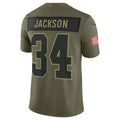 Cooneas LV.Raiders #34 Bo Jackson Player Salute To Service Limited Olive Stitched Jerseys