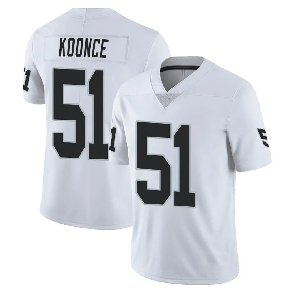 Cooneas LV.Raiders #51 Malcolm Koonce Player White Limited Vapor Untouchable Home Game Stitched Jerseys