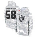 Cooneas LV.Raiders #58 Jackson Powers-Johnson Player Arctic Camo Salute to Service Hoodies Limited Game Stitched Jerseys
