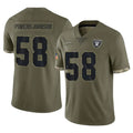 Cooneas LV.Raiders #58 Jackson Powers-Johnson Player Olive Salute To Service Limited Stitched Jerseys