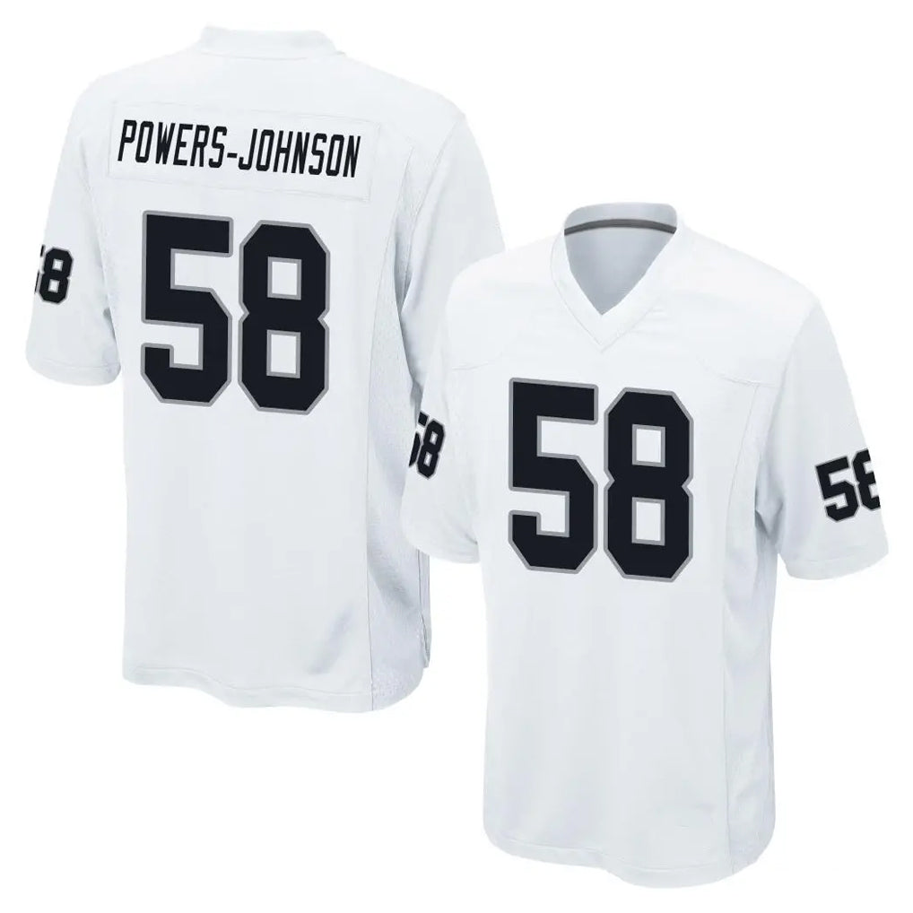 Cooneas LV.Raiders #58 Jackson Powers-Johnson Player White Home Game Stitched Jerseys