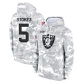 Cooneas LV.Raiders #5 Eric Stokes Player Arctic Camo Salute to Service Hoodies Limited Game Stitched Jerseys
