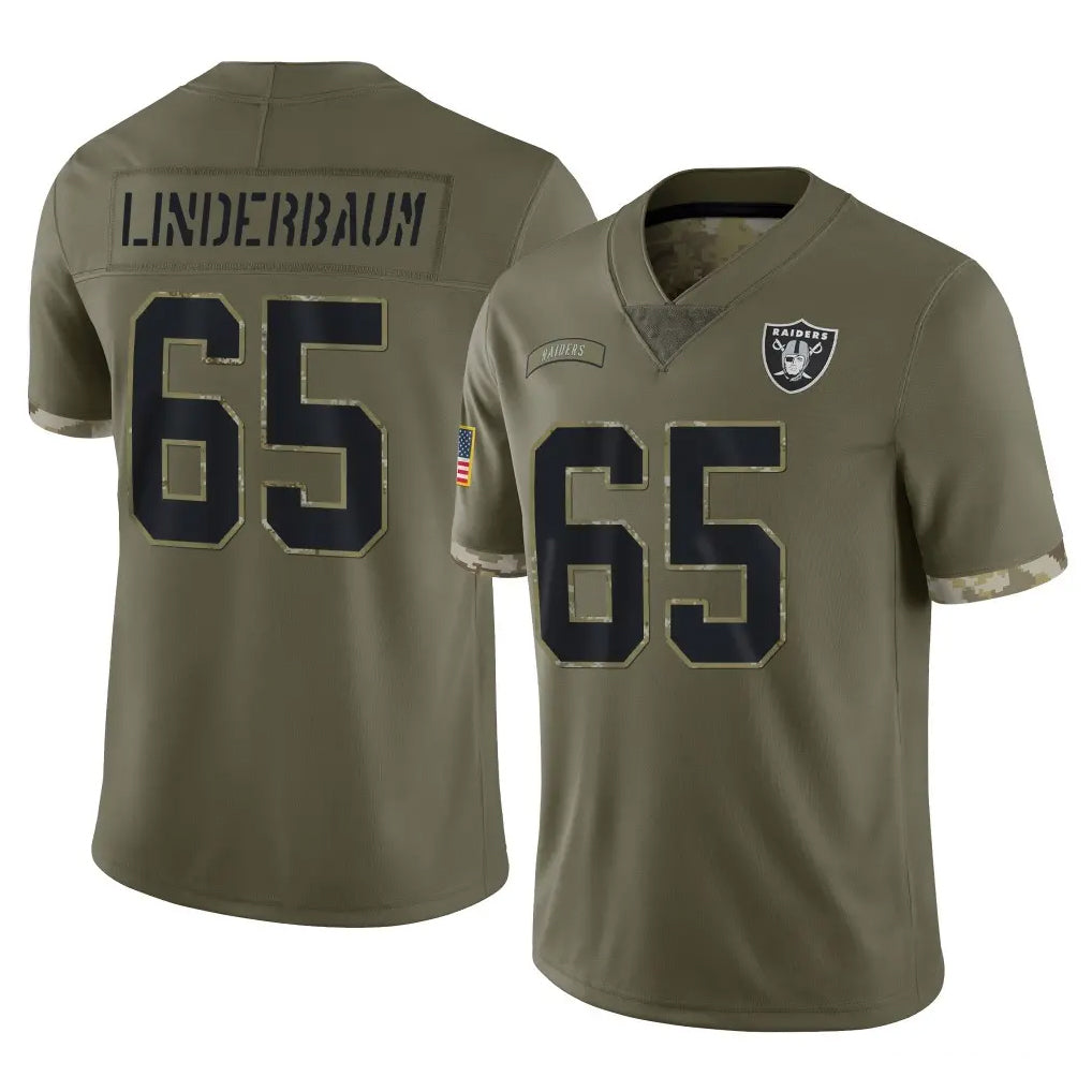 Cooneas LV.Raiders #65 Tyler Linderbaum Player Olive Salute To Service Limited Stitched Jerseys