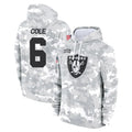 Cooneas LV.Raiders #6 A.J. Cole Player Arctic Camo Salute to Service Hoodies Limited Game Stitched Jerseys