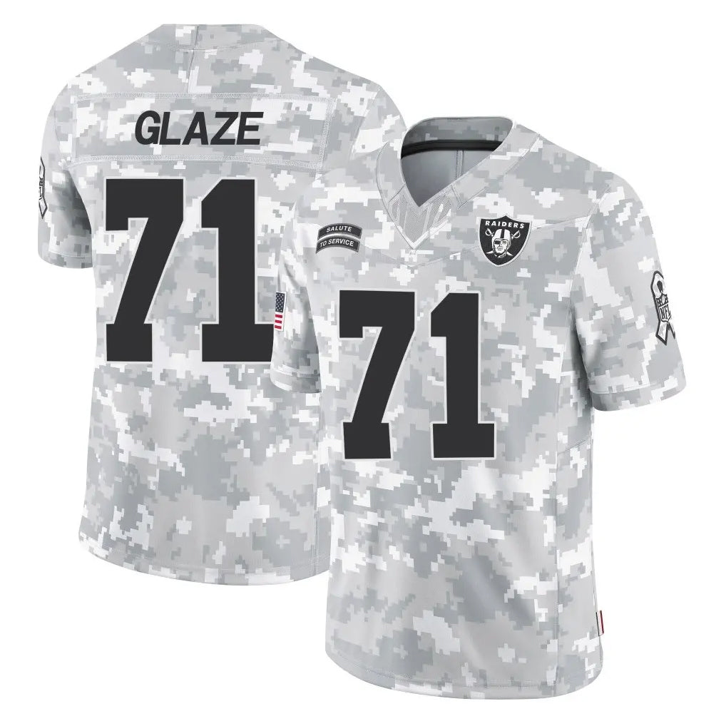 Cooneas LV.Raiders #71 DJ Glaze Player Arctic Camo Salute To Service Limited Game Stitched Jerseys