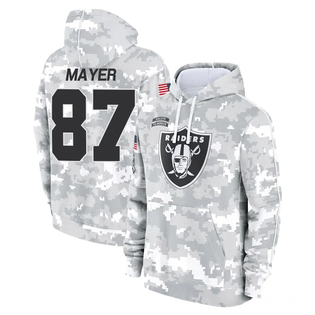 Cooneas LV.Raiders #87 Michael Mayer Player Arctic Camo Salute to Service Hoodies Limited Game Stitched Jerseys