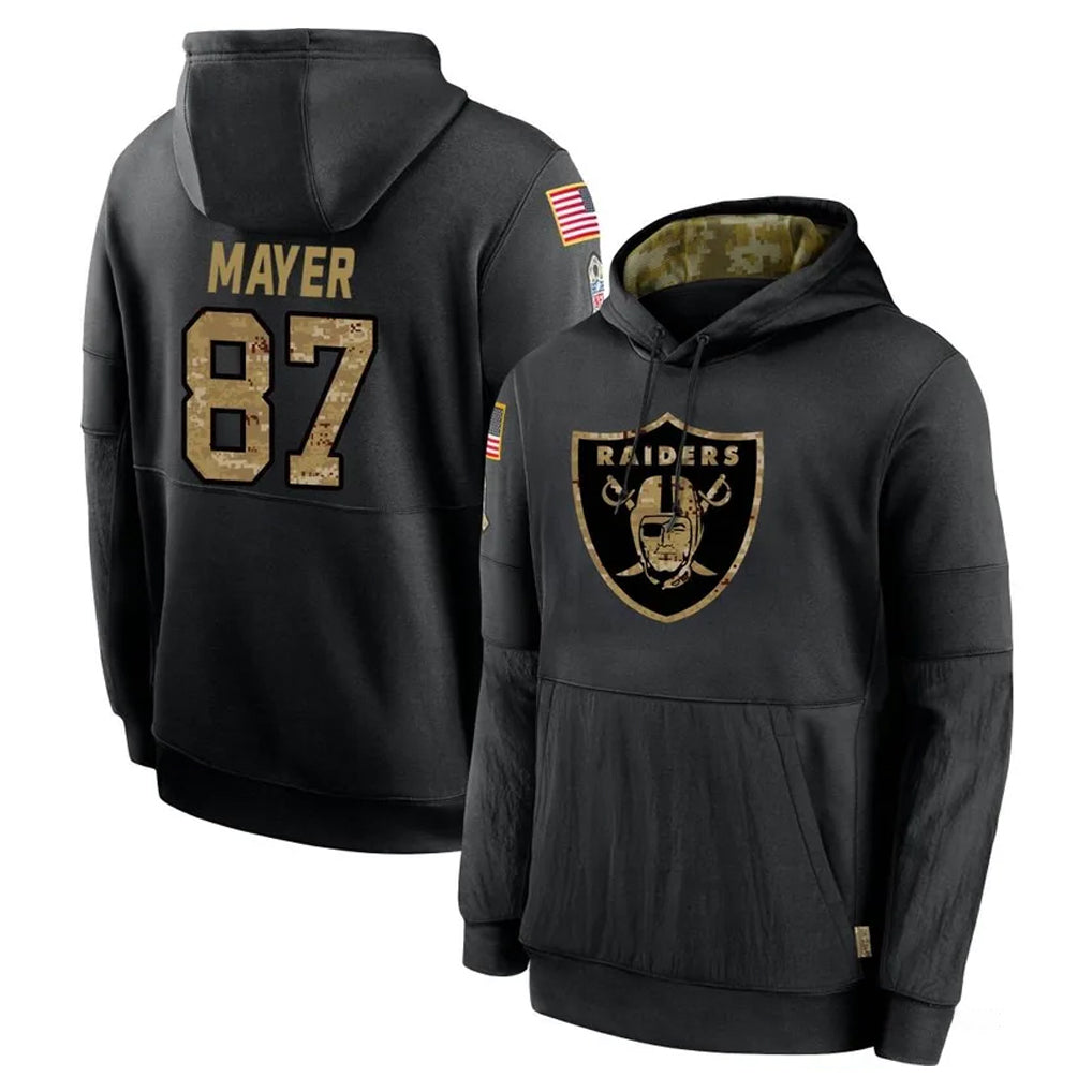 Cooneas LV.Raiders #87 Michael Mayer Player Black Salute to Service Hoodies Limited Game Stitched Jerseys