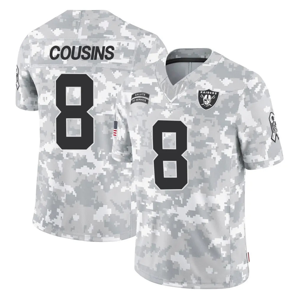 Cooneas LV.Raiders #8 Kirk Cousins Player Arctic Camo Salute To Service Limited Game Stitched Jerseys