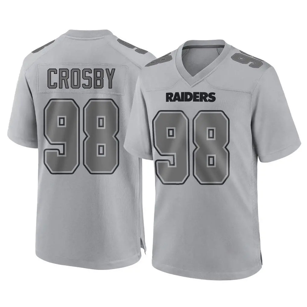 Cooneas LV.Raiders #98 Maxx Crosby Player Gray Atmosphere Fashion Limited Game Stitched Jerseys