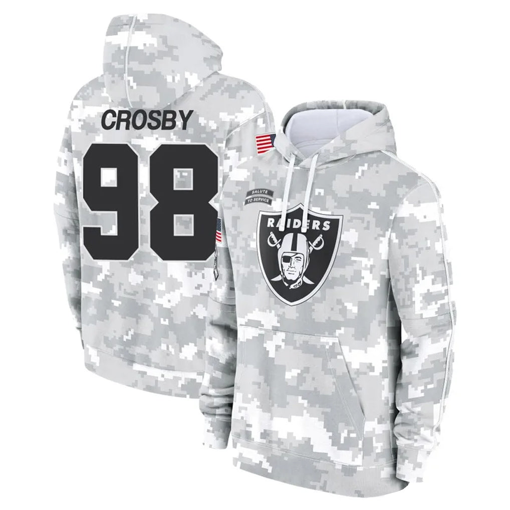 Cooneas LV.Raiders #98 Maxx Crosby Player Salute to Service Hoodies Stitched Jerseys