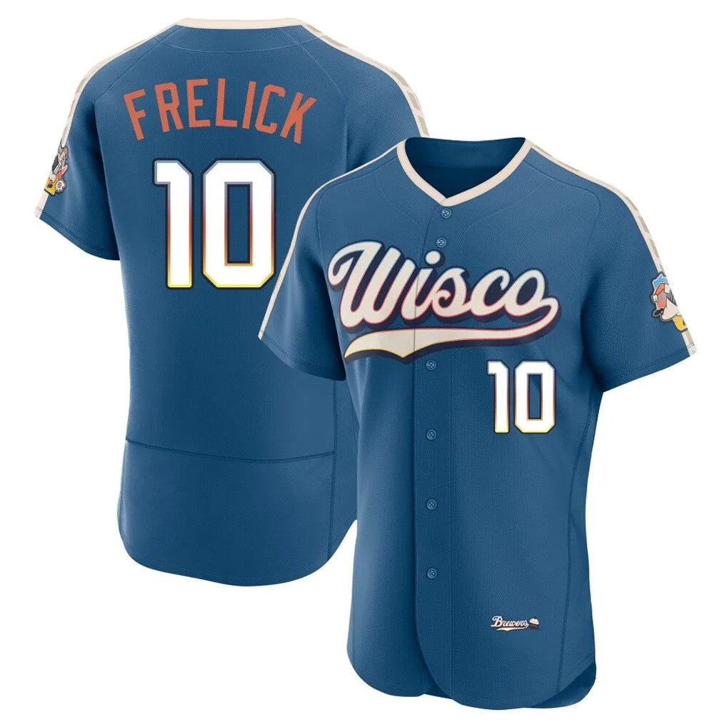 Cooneas M.Brewers #10 Sal Frelick Player Blue 2026 City Connect Home Limited Elite Stitched Jerseys