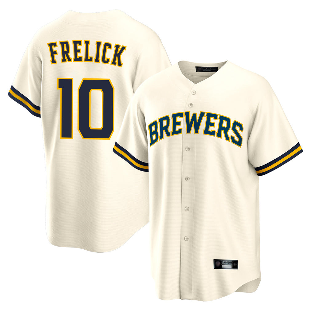 Cooneas M.Brewers #10 Sal Frelick Player Cream Home Game Stitched Jerseys