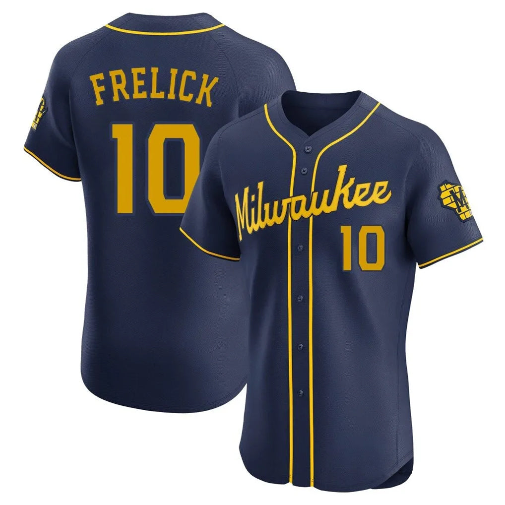 Cooneas M.Brewers #10 Sal Frelick Player Navy Home Limited Elite Stitched Jerseys