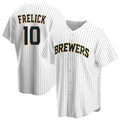 Cooneas M.Brewers #10 Sal Frelick Player White Home Game Stitched Jerseys