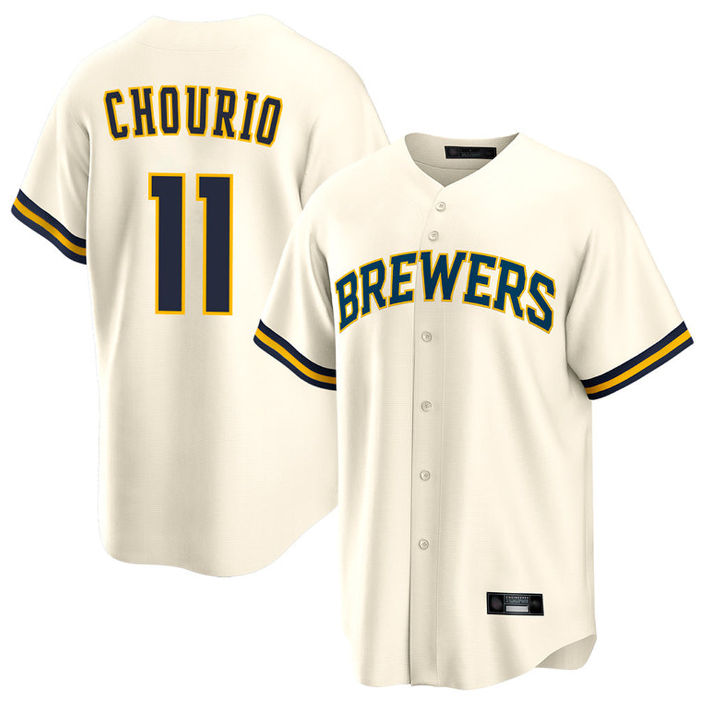 Cooneas M.Brewers #11 Jackson Chourio Player Cream Home Game Stitched Jerseys