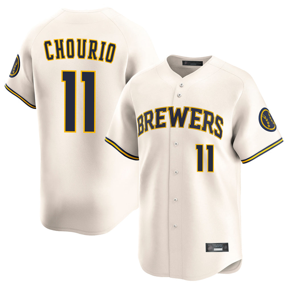 Cooneas M.Brewers #11 Jackson Chourio Player Cream Home Limited Game Stitched Jerseys