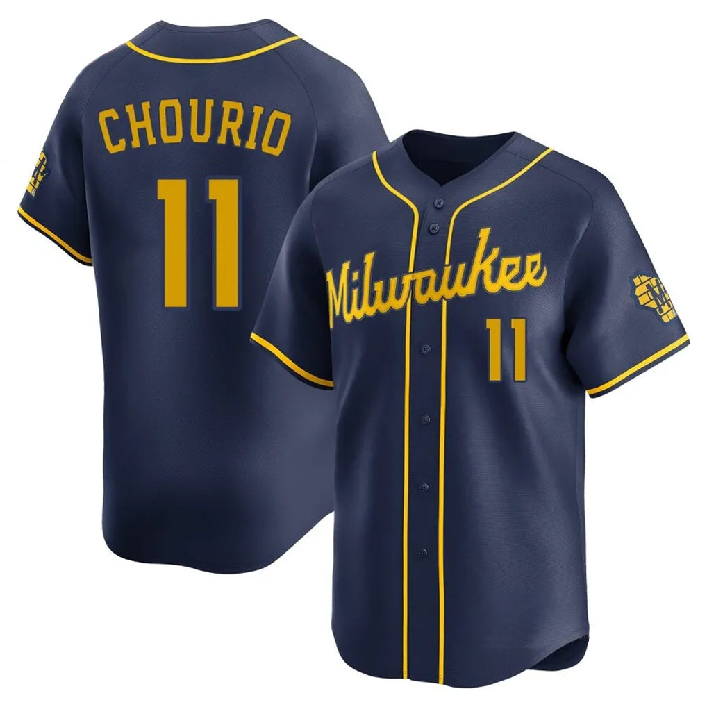 Cooneas M.Brewers #11 Jackson Chourio Player Navy Home Limited Stitched Jerseys