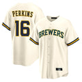 Cooneas M.Brewers #16 Blake Perkins Player Cream Home Game Stitched Jerseys