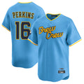 Cooneas M.Brewers #16 Blake Perkins Player Light Blue Road Stadium Game Stitched Jerseys