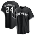 Cooneas M.Brewers #24 William Contreras Player Black Game Home Stitched Jerseys