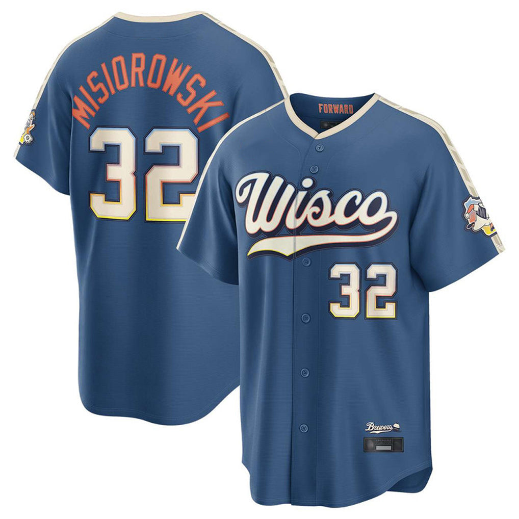 Cooneas M.Brewers #32 Jacob Misiorowski Player Blue 2026 City Connect Home Game Stitched Jerseys