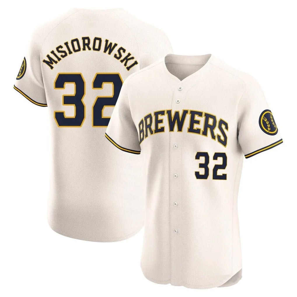 Cooneas M.Brewers #32 Jacob Misiorowski Player Cream Home Limited Elite Stitched Jerseys
