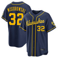 Cooneas M.Brewers #32 Jacob Misiorowski Player Navy Home Stadium Game Stitched Jerseys