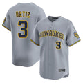 Cooneas M.Brewers #3 Joey Ortiz Player Gray Home Limited Stitched Jerseys
