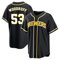 Cooneas M.Brewers #53 Brandon Woodruff Player Black Fashion Out Home Game Stitched Jerseys