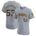Cooneas M.Brewers #53 Brandon Woodruff Player Gray Home Limited Elite Stitched Jerseys