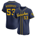 Cooneas M.Brewers #53 Brandon Woodruff Player Navy Home Limited Elite Stitched Jerseys