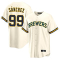 Cooneas M.Brewers #99 Gary Sanchez Player Cream Home Game Stitched Jerseys