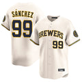 Cooneas M.Brewers #99 Gary Sanchez Player Cream Home Limited Game Stitched Jerseys