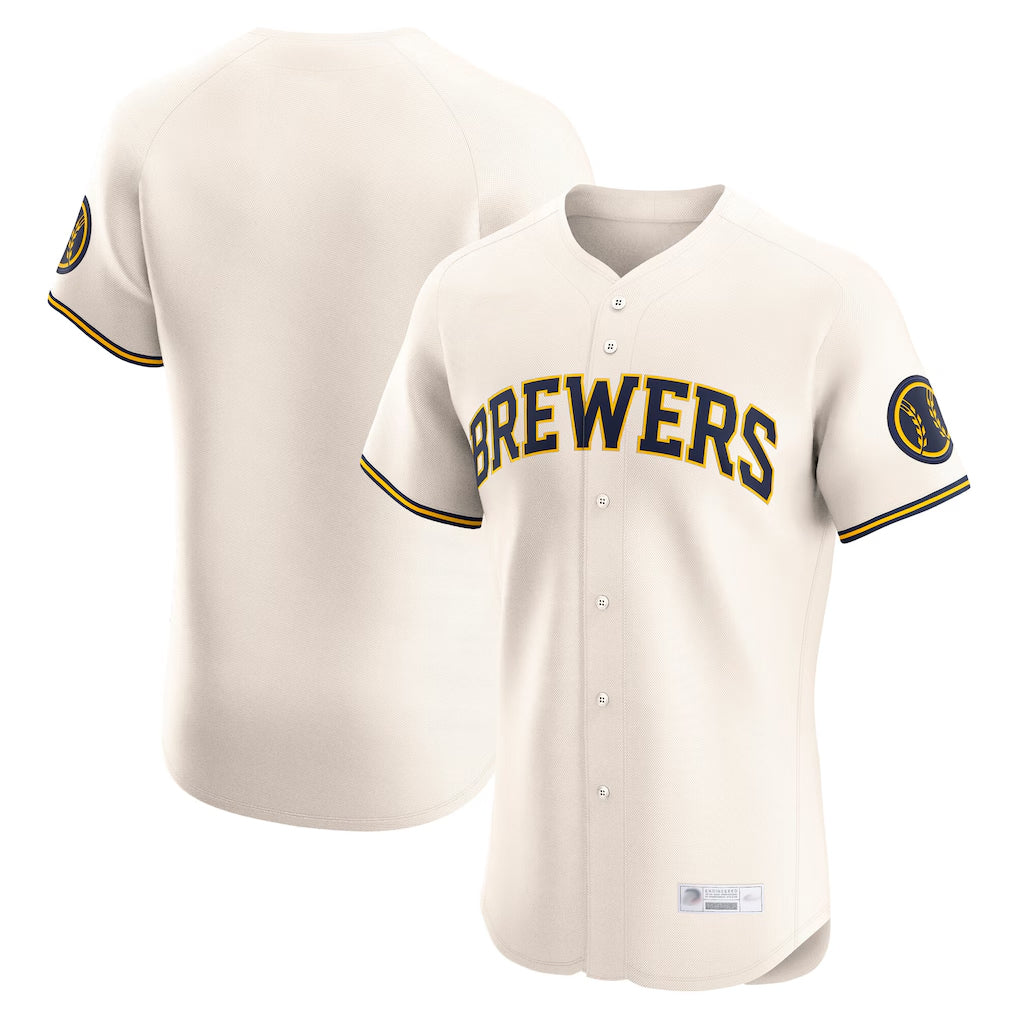 Cooneas M.Brewers Blank Player Cream Home Limited Elite Stitched Jerseys