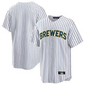 Cooneas M.Brewers Blank Player White Stripes Home Game Stitched Jerseys