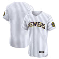 Cooneas M.Brewers Blank Player White Stripes Home Limited Elite Stitched Jerseys