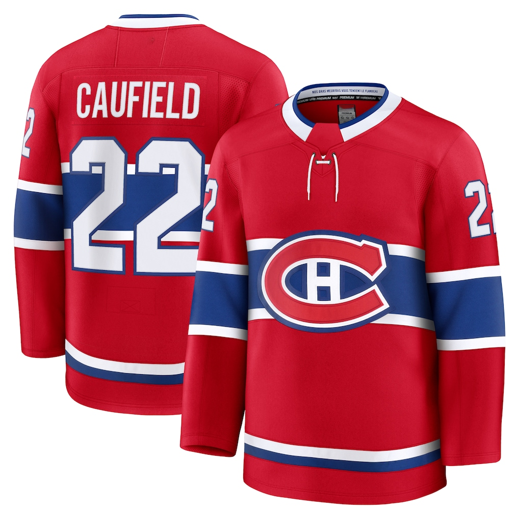 Cooneas M.Canadiens #22 Cole Caufield Red Home Premium Jerseys
