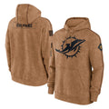 Cooneas M.Dolphins Brown Salute to Service Hoodies Limited Game Blank Player Stitched Jerseys