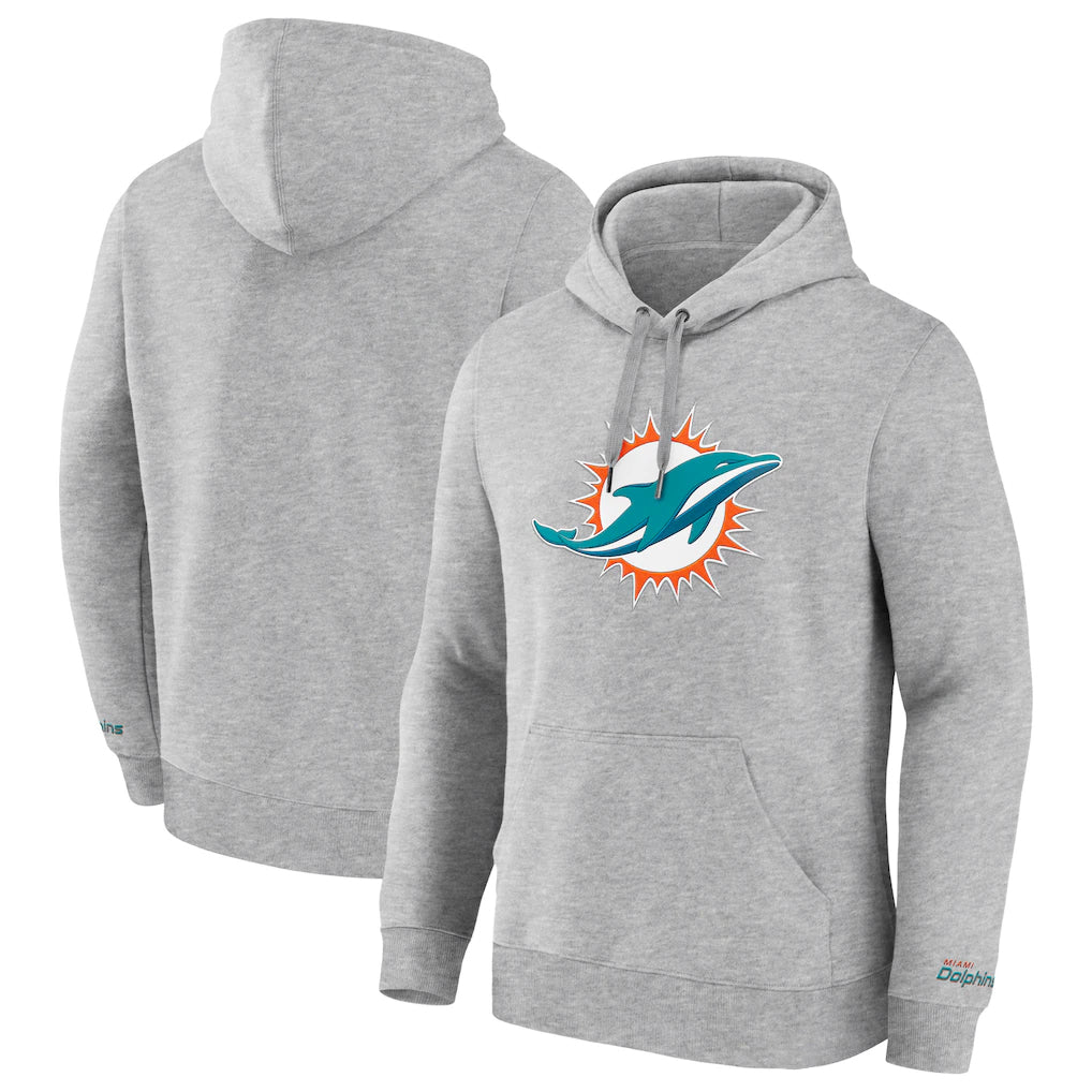 Cooneas M.Dolphins Gray LOGO Pullover Hoodies Limited Blank Player Stitched Jerseys