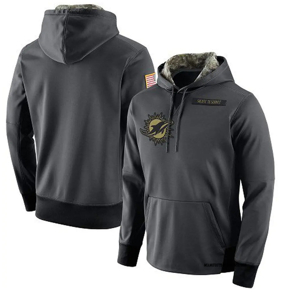 Cooneas M.Dolphins Gray Pullover Hoodies Limited Blank Player Stitched Jerseys