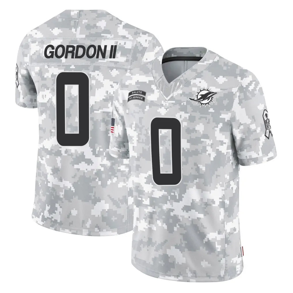 Cooneas M.Dolphins #0 Ollie Gordon II Player Arctic Camo Salute To Service Limited Game Stitched Jerseys
