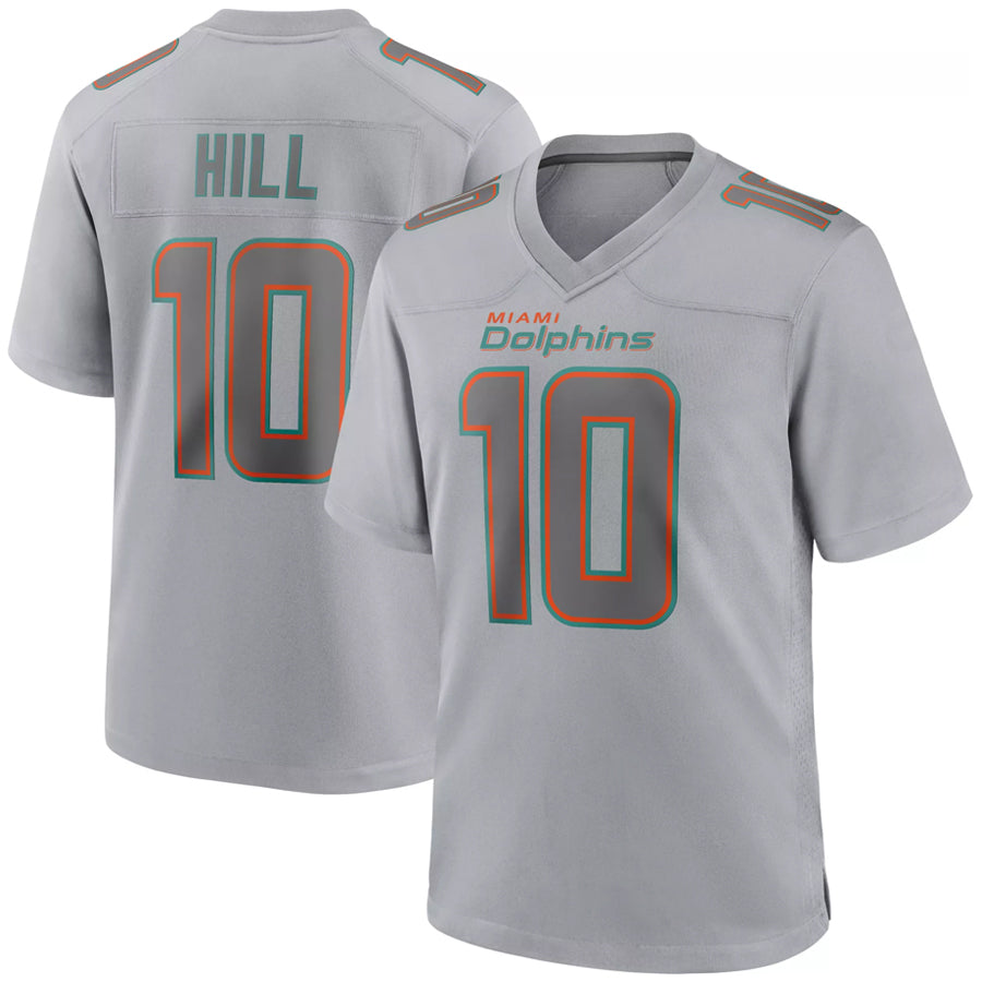 Cooneas M.Dolphins #10 Tyreek Hill Player Grey Atmosphere Fashion Stitched Jerseys