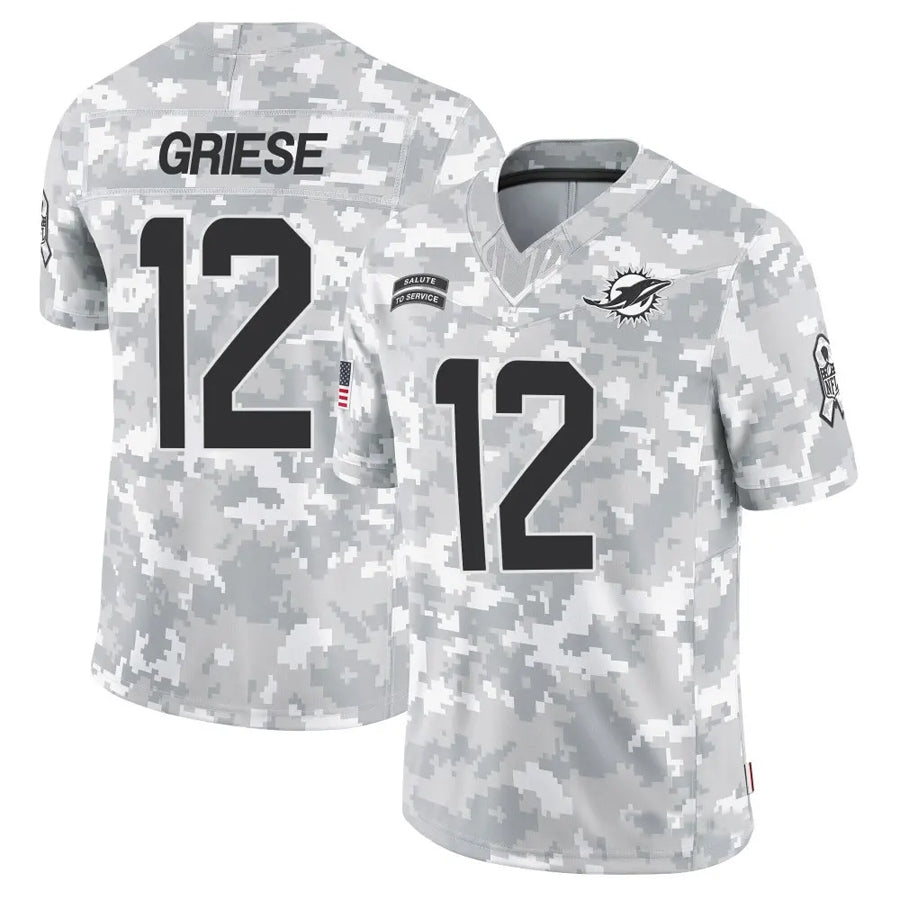 Cooneas M.Dolphins #12 Bob Griese Player Arctic Camo Salute to Service Limited Stitched Jerseys