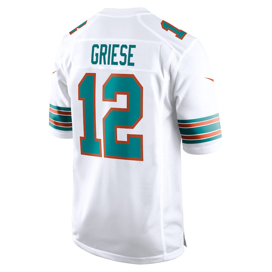 Cooneas M.Dolphins #12 Bob Griese Player White Home Game Stitched Jerseys