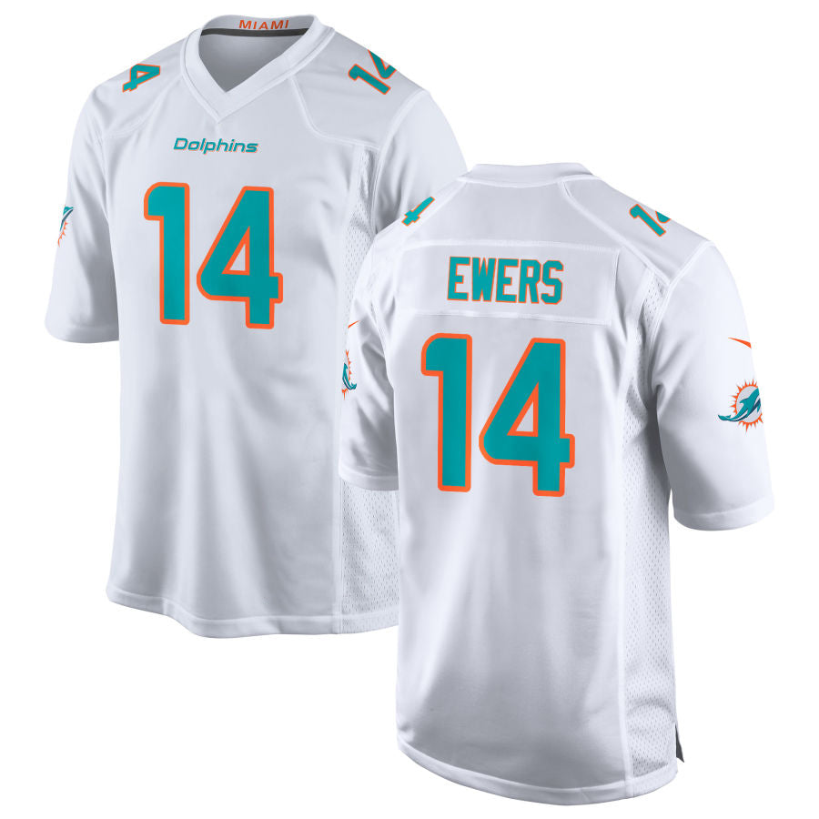 Cooneas M.Dolphins #14 Quinn Ewers Player White Home Game Stitched Jerseys
