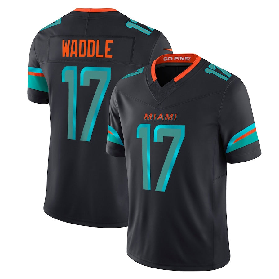 Cooneas M.Dolphins #17 Jaylen Waddle Player Blue Rivalries Collection Vapor Limited Stitched Jerseys